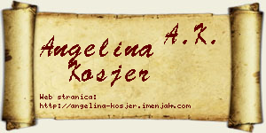 Angelina Kosjer vizit kartica